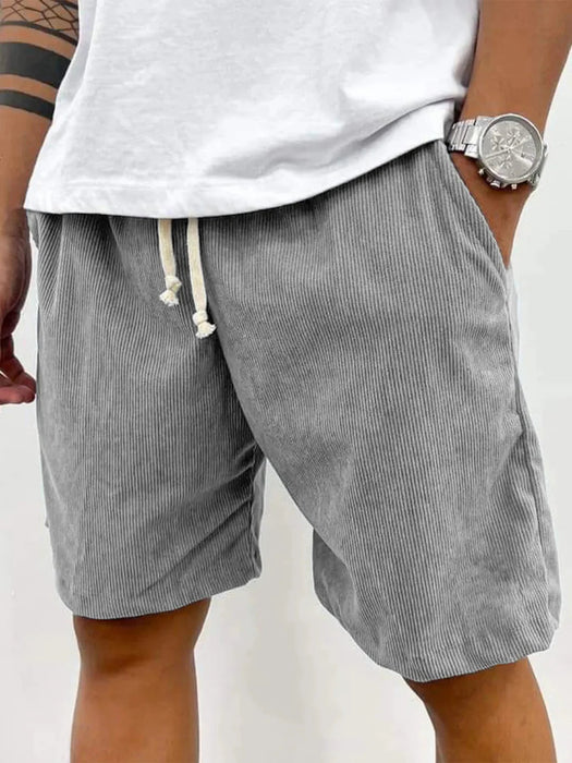 Casual Corduroy Drawstring Shorts