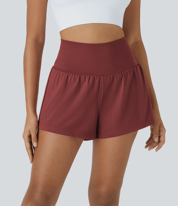 Comfy Yoga Shorts – Secure Fit with Hidden Pockets