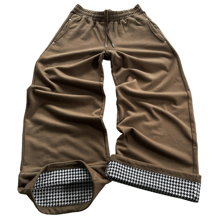 Plaid Lined Wide Length Sweatpants