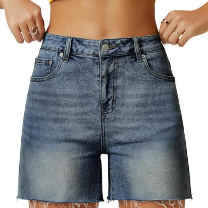 Women Wide Length Denim Shorts