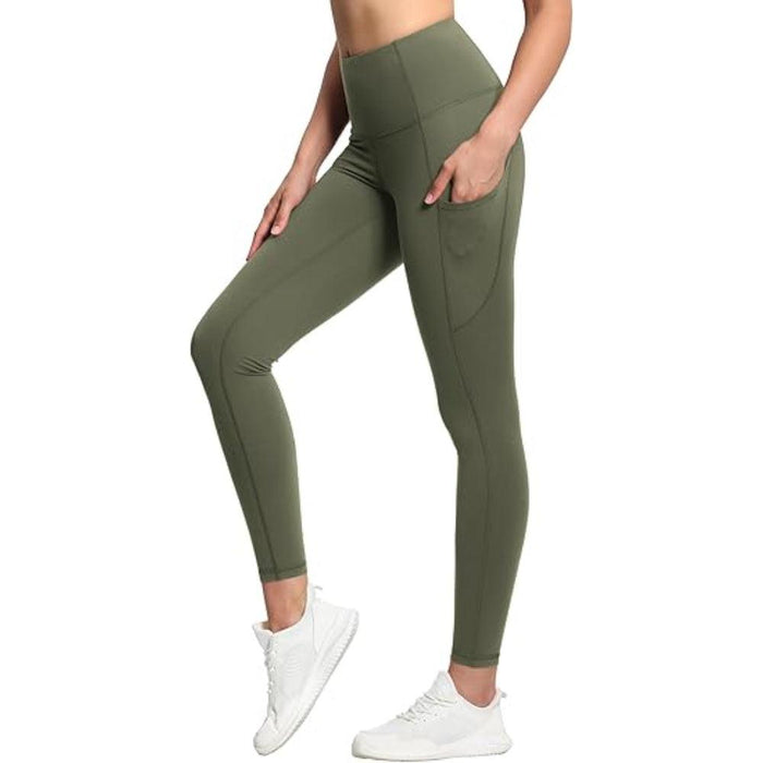 Flexible Activewear Leggings With Pockets For Exercise And Running