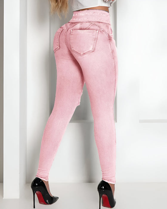 Stretchy Ripped Slim Jeans