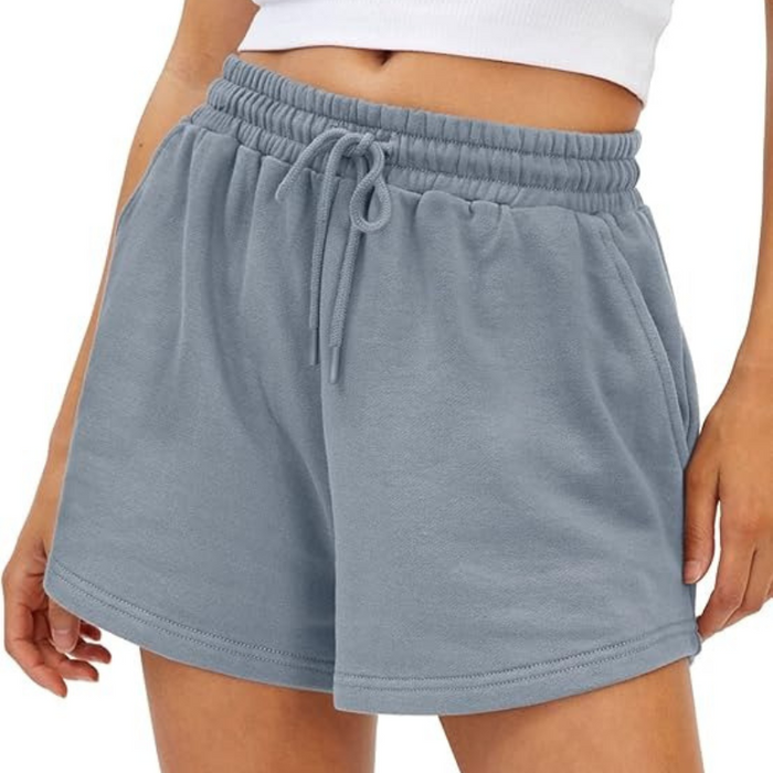 Drawstring Sweat Shorts With Side Pockets