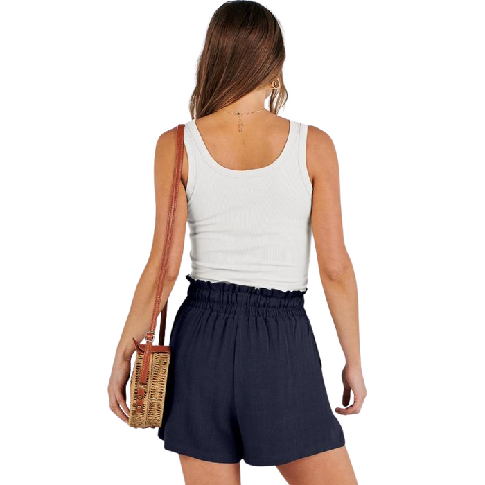 Women High Rise Drawstring Beach Shorts