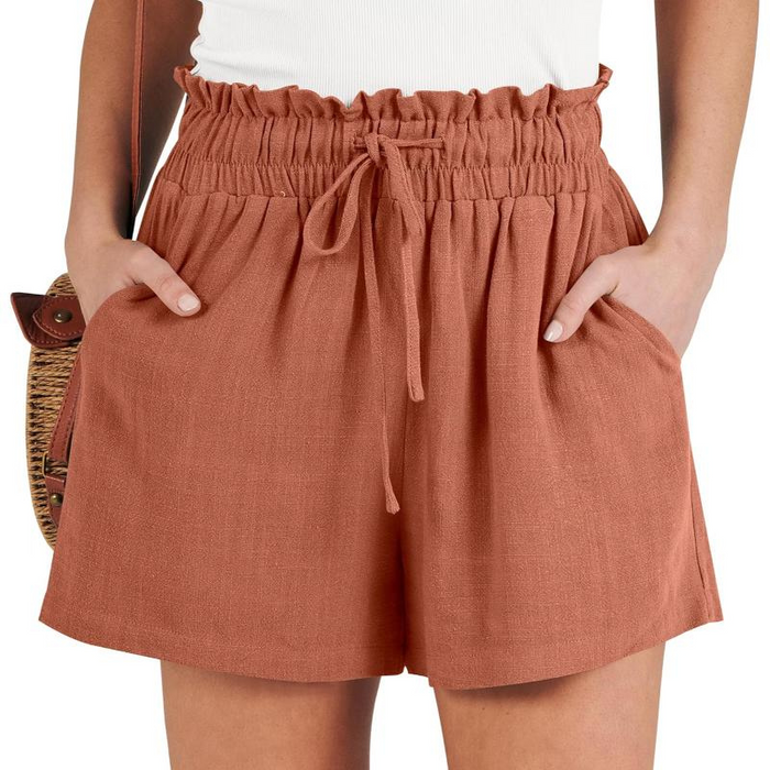 Women High Rise Drawstring Beach Shorts