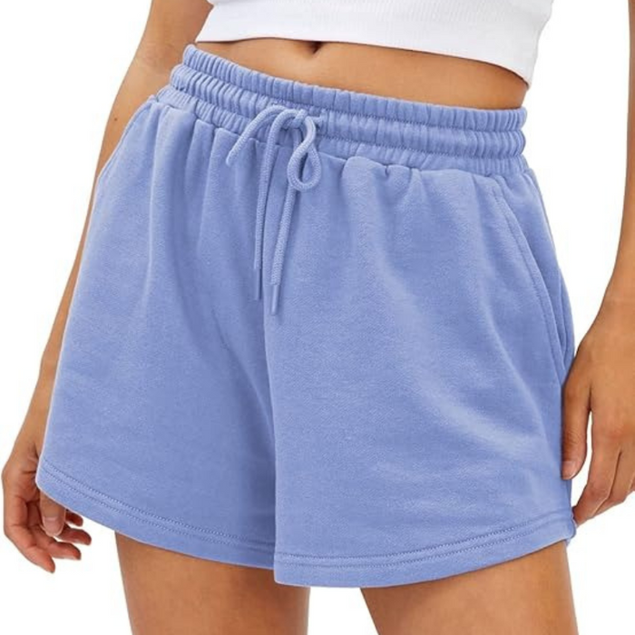 Drawstring Sweat Shorts With Side Pockets