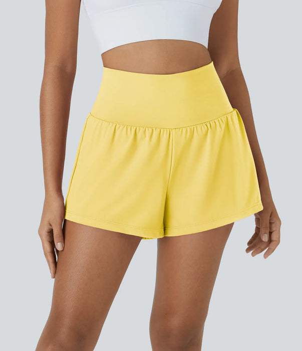 Comfy Yoga Shorts – Secure Fit with Hidden Pockets