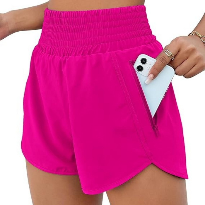 Elastic Active Shorts With Pocket