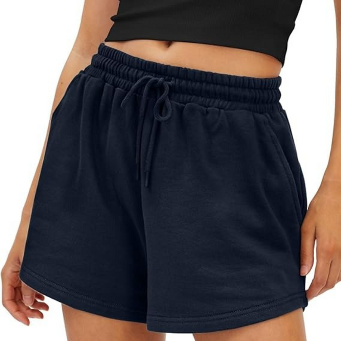 Drawstring Sweat Shorts With Side Pockets