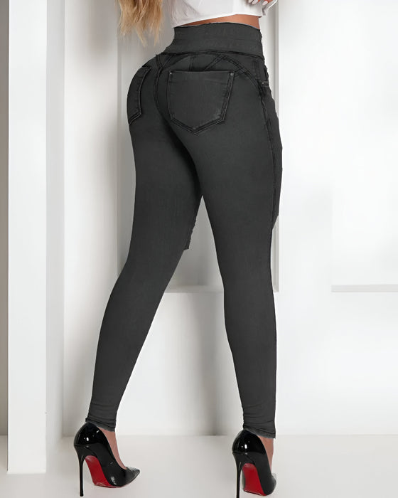 Stretchy Ripped Slim Jeans