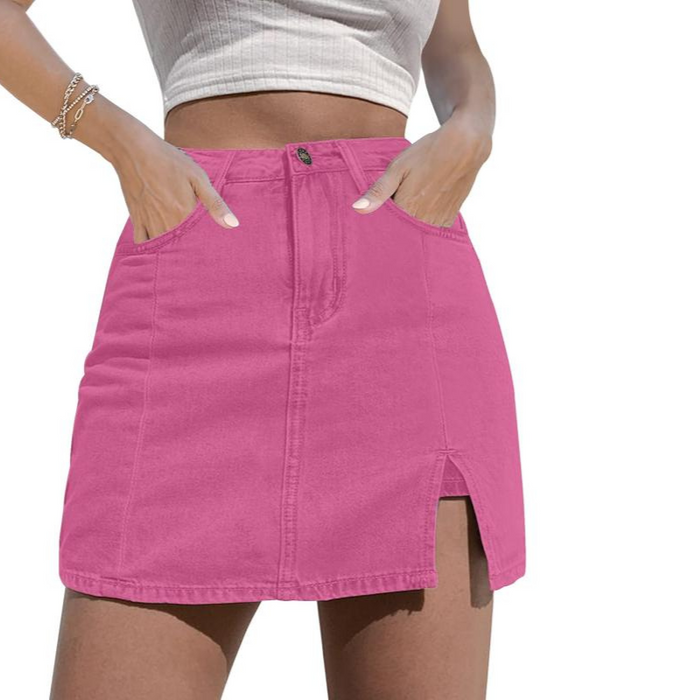 Women High Rise Stretchy Mini Skirt