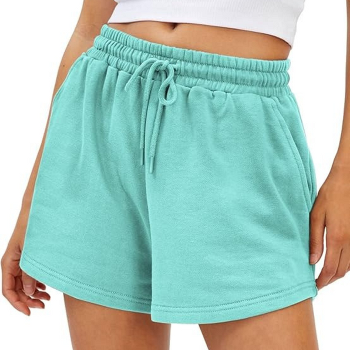 Drawstring Sweat Shorts With Side Pockets