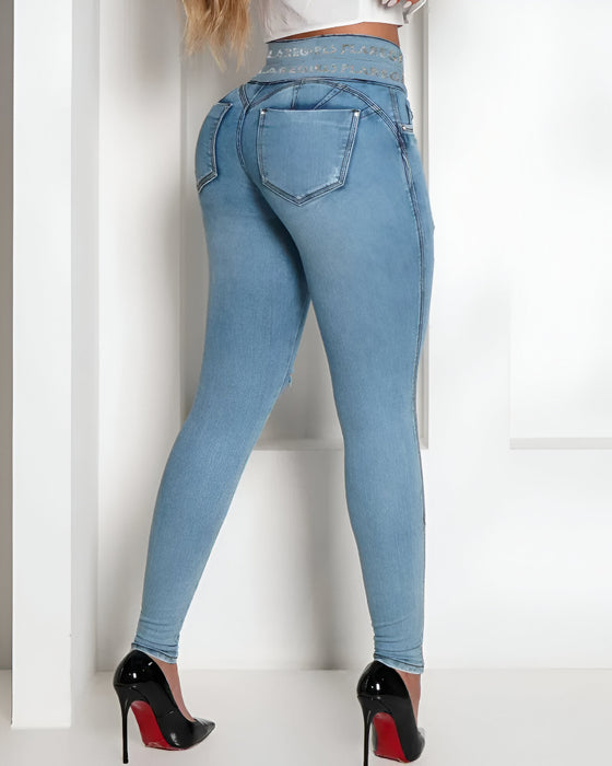 Stretchy Ripped Slim Jeans