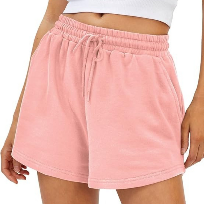 Drawstring Sweat Shorts With Side Pockets