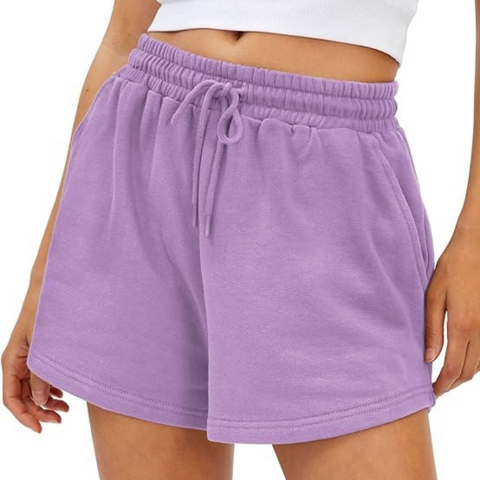 Drawstring Sweat Shorts With Side Pockets