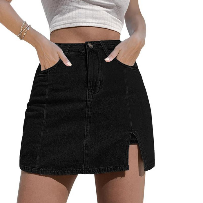 Women High Rise Stretchy Mini Skirt