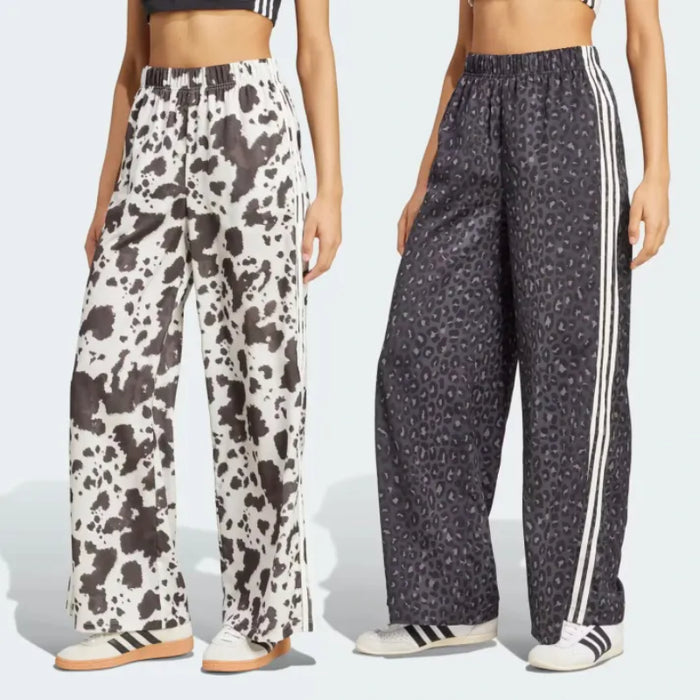 Wide Length Leopard Printed Track Pants