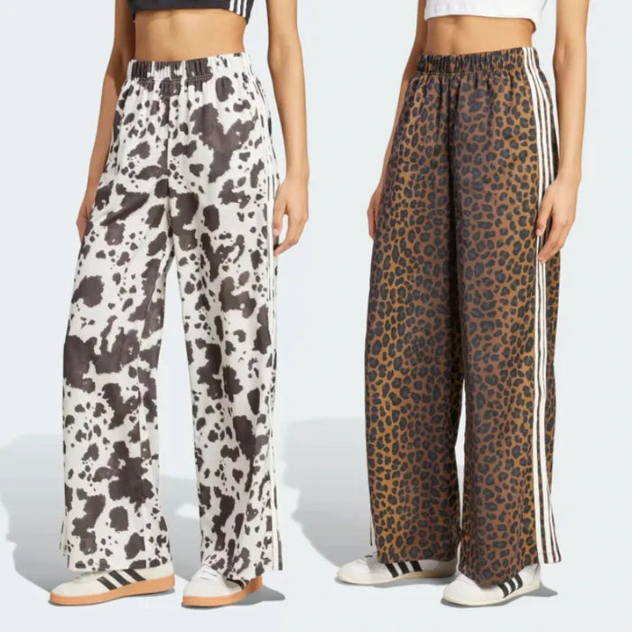 Wide Length Leopard Printed Track Pants