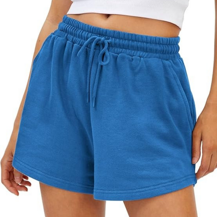 Drawstring Sweat Shorts With Side Pockets