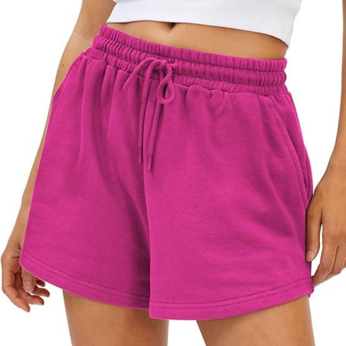 Drawstring Sweat Shorts With Side Pockets