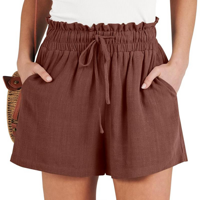 Women High Rise Drawstring Beach Shorts