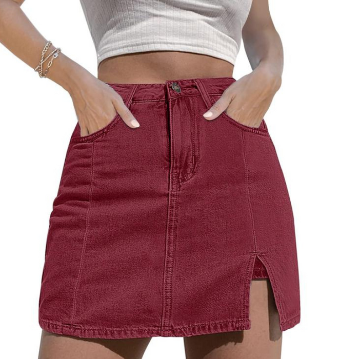 Women High Rise Stretchy Mini Skirt