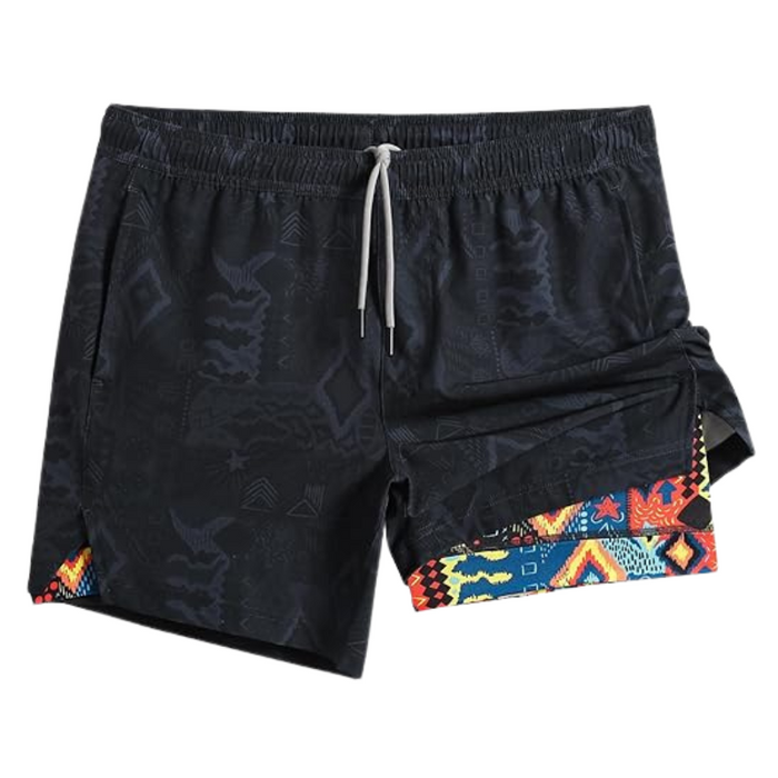 2 In 1 Quick Dry Athletic Shorts With Vibrant Design Layer