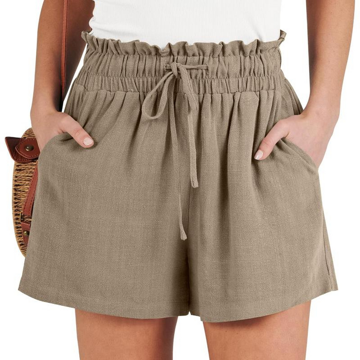 Women High Rise Drawstring Beach Shorts