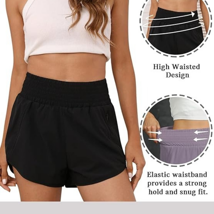 Elastic Active Shorts With Pocket