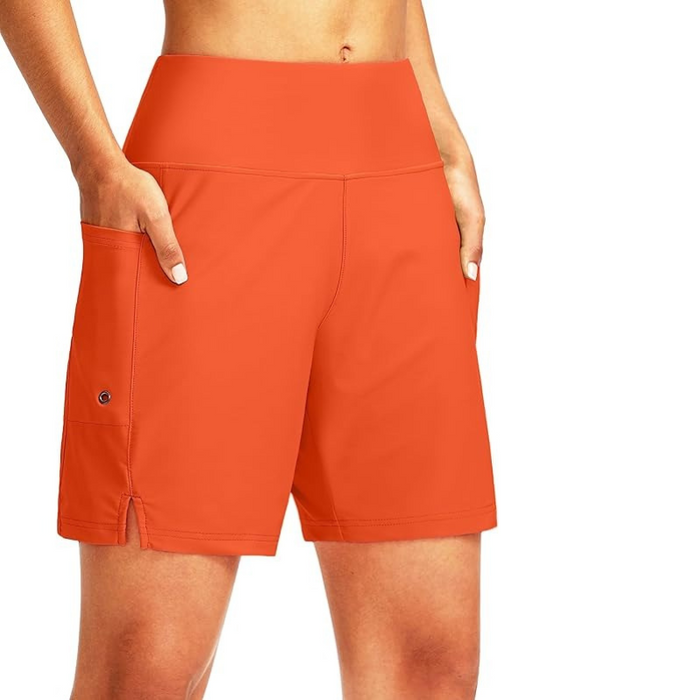 7 Inch Swim Board Shorts With  Liner And Pockets