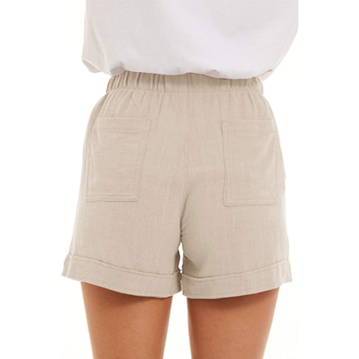 Women Comfy Elastic Drawstring Shorts With Pockets