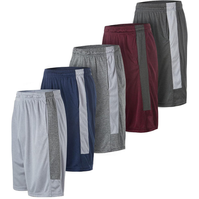 Pack Of 5 Performance Athletic Shorts With Pockets