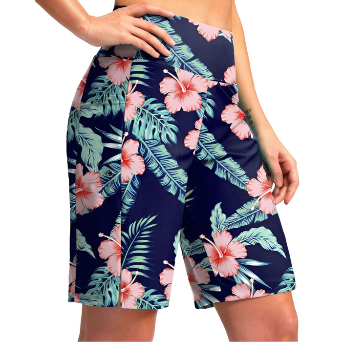 Floral Print Shorts With Pockets And Liner