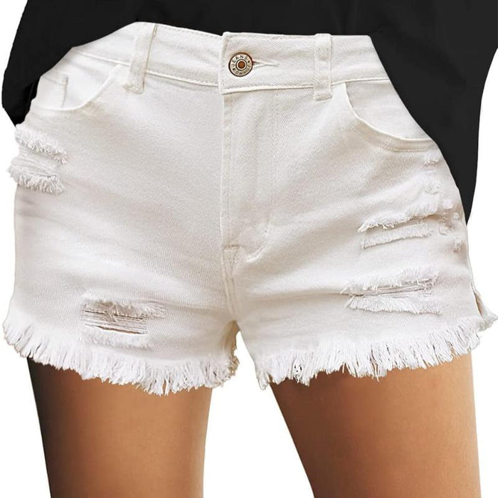 Women Casual Mid Rise Denim Shorts