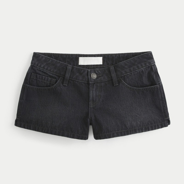 Ultra Low Denim Shorts – Modern Style with Split Hem Detail