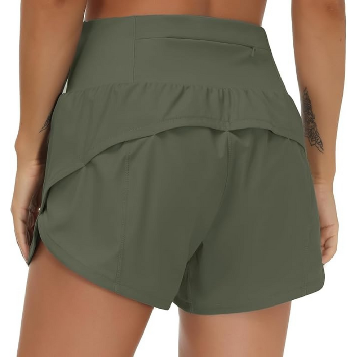 Side Slit Running Shorts With Mesh Liner