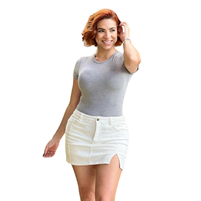 Women High Rise Stretchy Mini Skirt