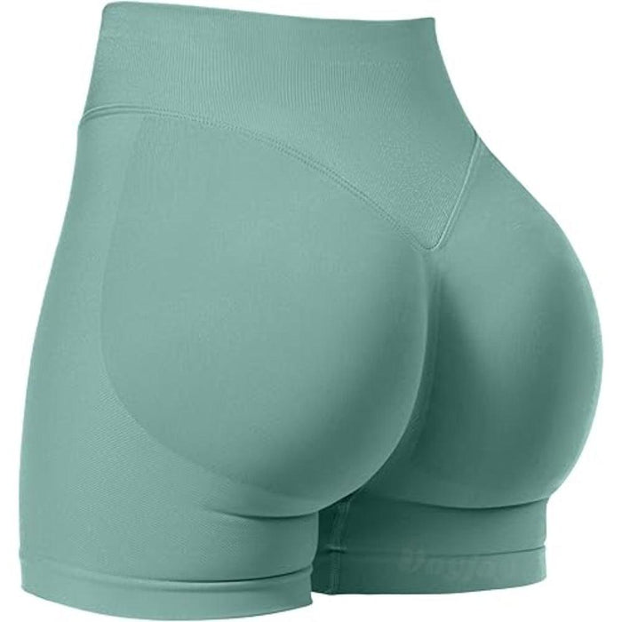 Seamless Compression Shorts With Ruched Design