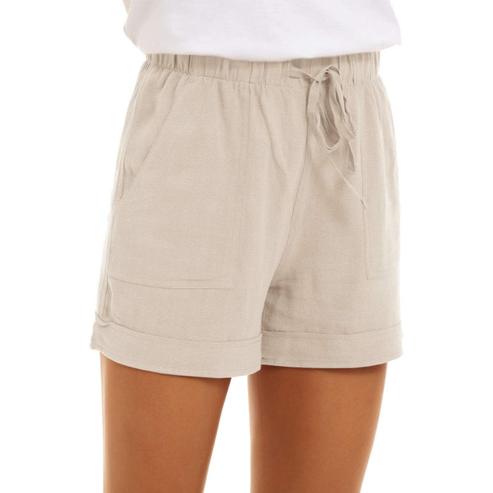 Women Comfy Elastic Drawstring Shorts With Pockets