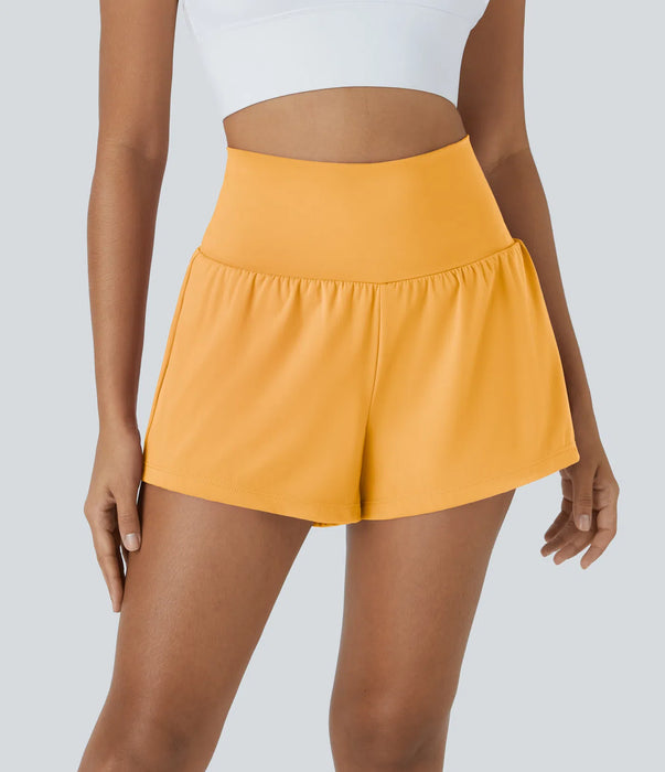 Comfy Yoga Shorts – Secure Fit with Hidden Pockets