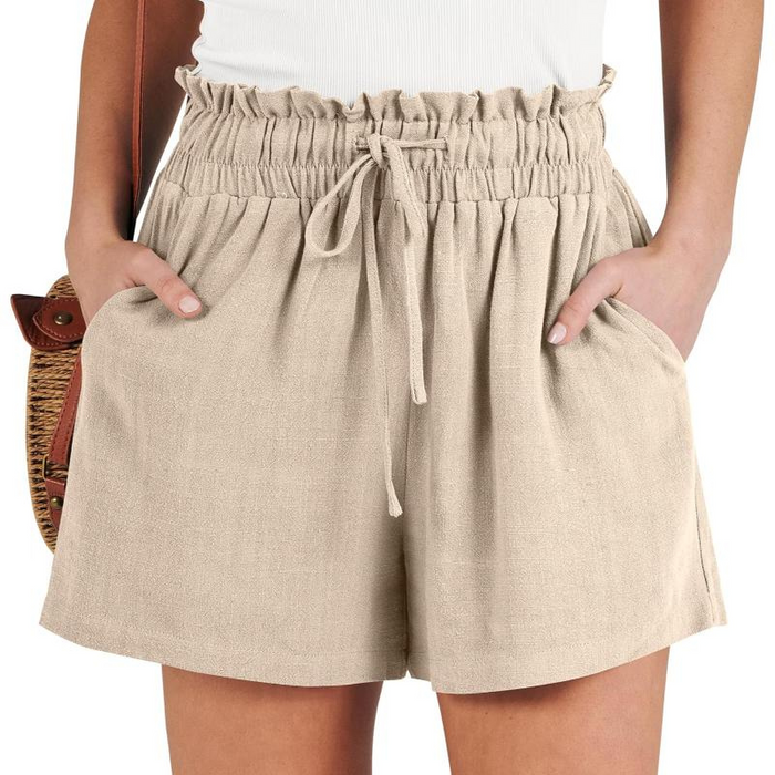 Women High Rise Drawstring Beach Shorts