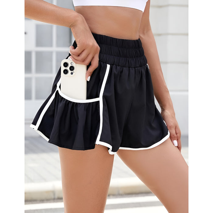 Flowy Running Shorts With Contrast Trim