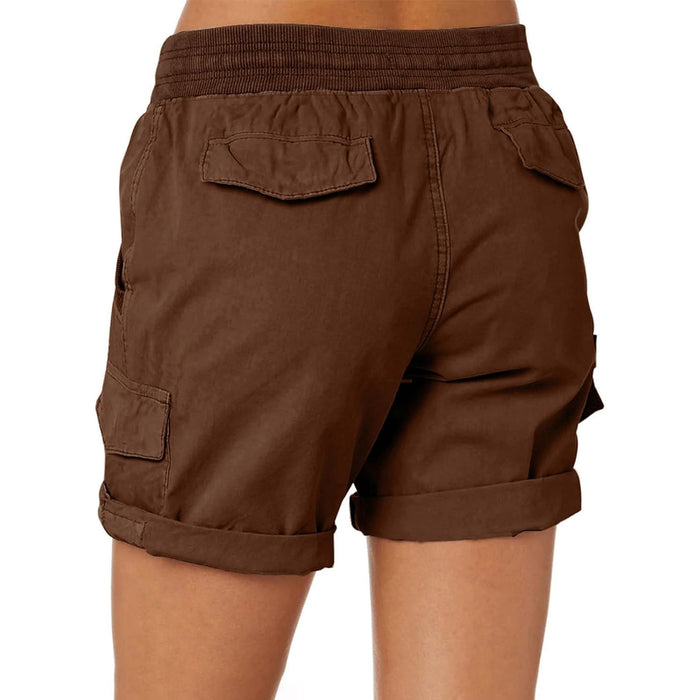 Adjustable Cargo Shorts With Pockets For Outdoor And Casual Wear