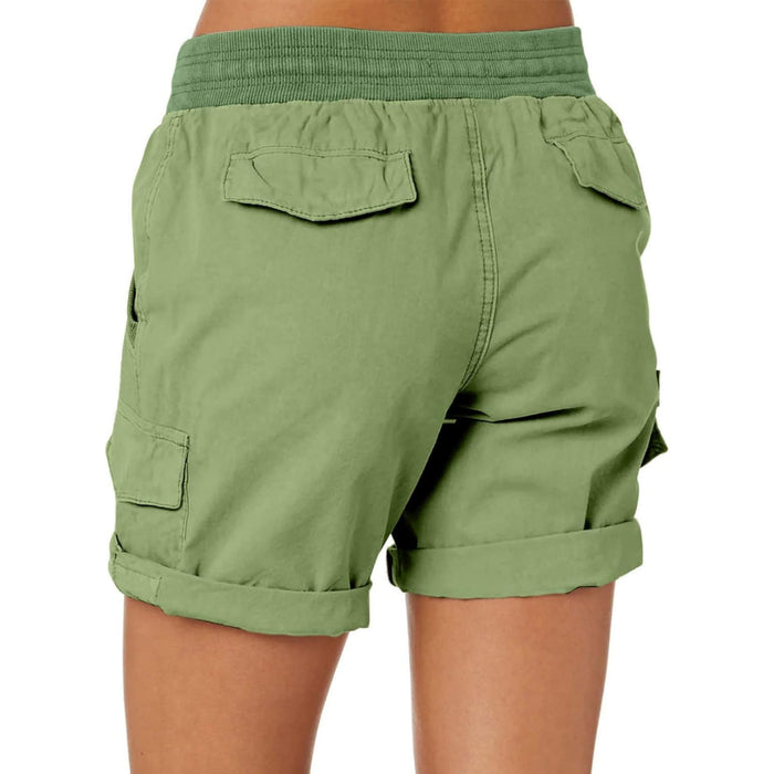 Adjustable Cargo Shorts With Pockets For Outdoor And Casual Wear