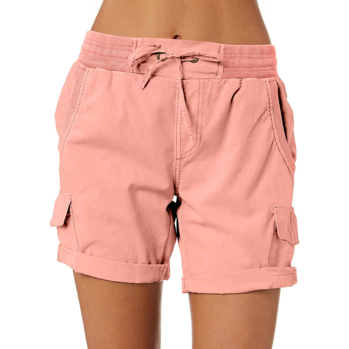 Adjustable Cargo Shorts With Pockets For Outdoor And Casual Wear