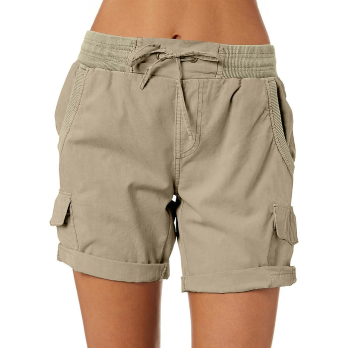 Adjustable Cargo Shorts With Pockets For Outdoor And Casual Wear