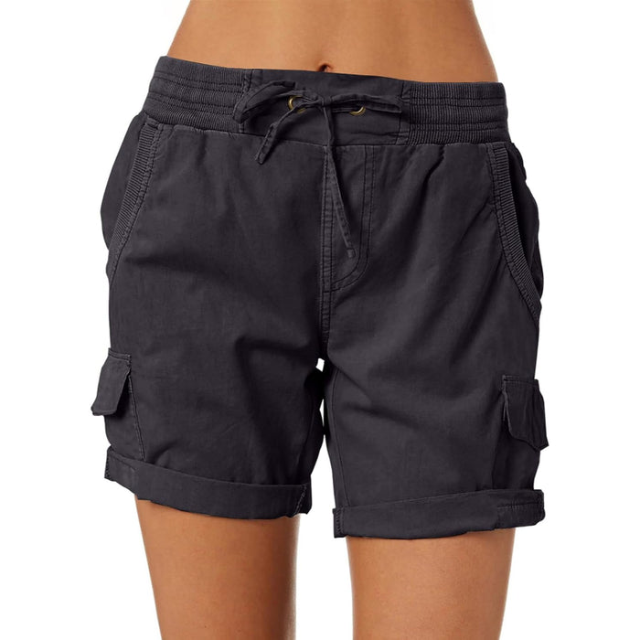 Adjustable Cargo Shorts With Pockets For Outdoor And Casual Wear