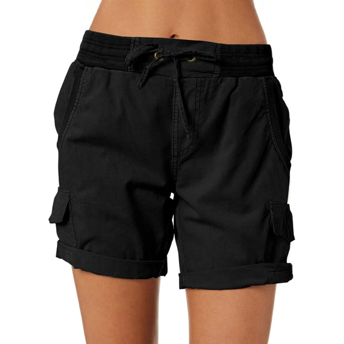 Adjustable Cargo Shorts With Pockets For Outdoor And Casual Wear