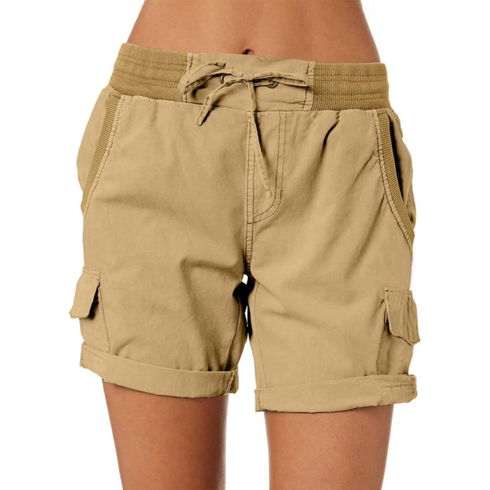 Adjustable Cargo Shorts With Pockets For Outdoor And Casual Wear