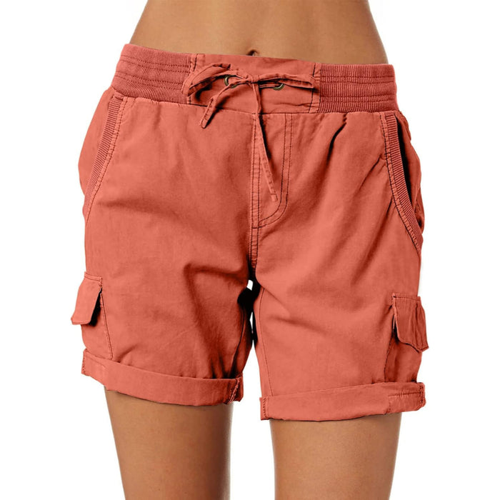 Adjustable Cargo Shorts With Pockets For Outdoor And Casual Wear